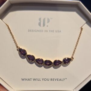 Gold and Purple Teardrop Necklace